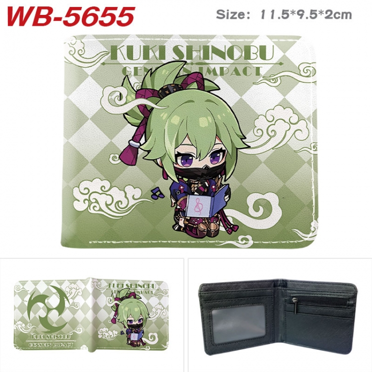 Genshin Impact Animation color PU leather half fold wallet 11.5X9X2CM  WB-5655A