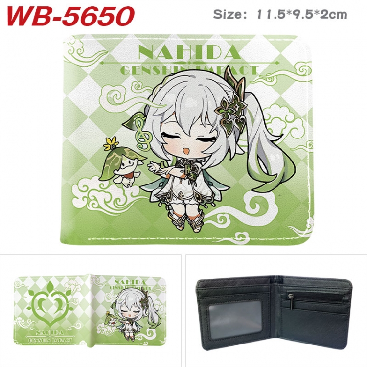 Genshin Impact Animation color PU leather half fold wallet 11.5X9X2CM WB-5650A