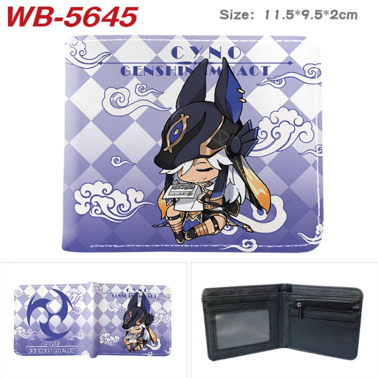 Genshin Impact Animation color PU leather half fold wallet 11.5X9X2CM WB-5645A