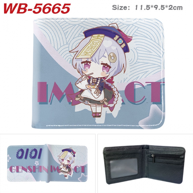 Genshin Impact Animation color PU leather half fold wallet 11.5X9X2CM WB-5665A