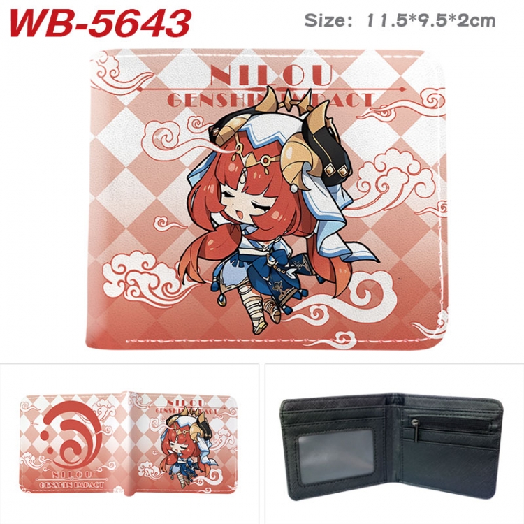 Genshin Impact Animation color PU leather half fold wallet 11.5X9X2CM WB-5643A