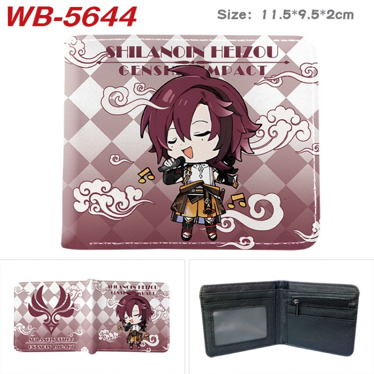 Genshin Impact Animation color PU leather half fold wallet 11.5X9X2CM WB-5644A