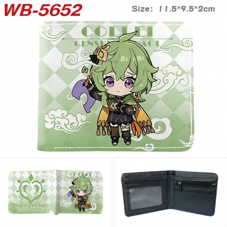 Genshin Impact Animation color PU leather half fold wallet 11.5X9X2CM WB-5652A