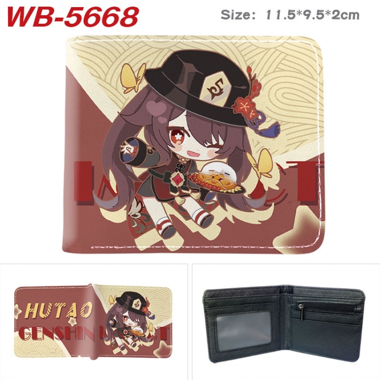 Genshin Impact Animation color PU leather half fold wallet 11.5X9X2CM WB-5668A