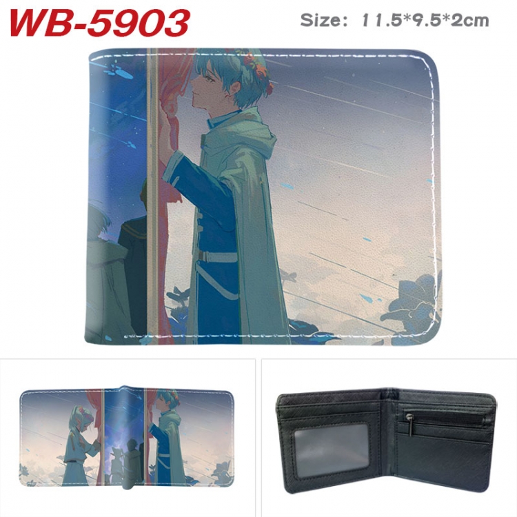 Frieren: Beyond Journey's End Animation color PU leather half fold wallet 11.5X9X2CM  WB-5903A