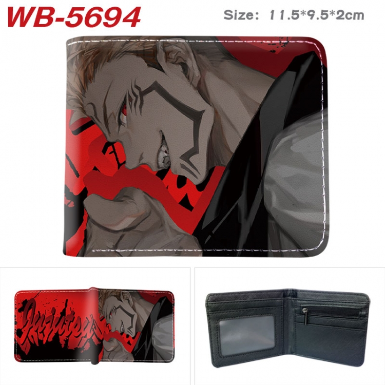 Jujutsu Kaisen Animation color PU leather half fold wallet 11.5X9X2CM WB-5694A