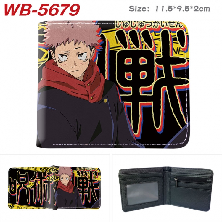 Jujutsu Kaisen Animation color PU leather half fold wallet 11.5X9X2CM WB-5679A