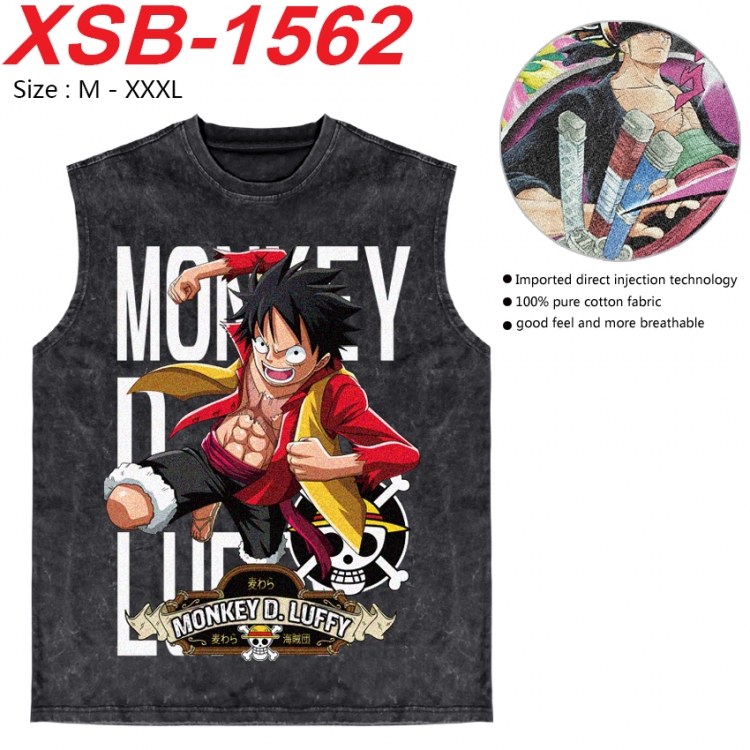 One Piece Anime pure cotton wash vest T-shirt 250g M-3XL 