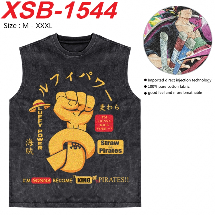 One Piece Anime pure cotton wash vest T-shirt 250g M-3XL 