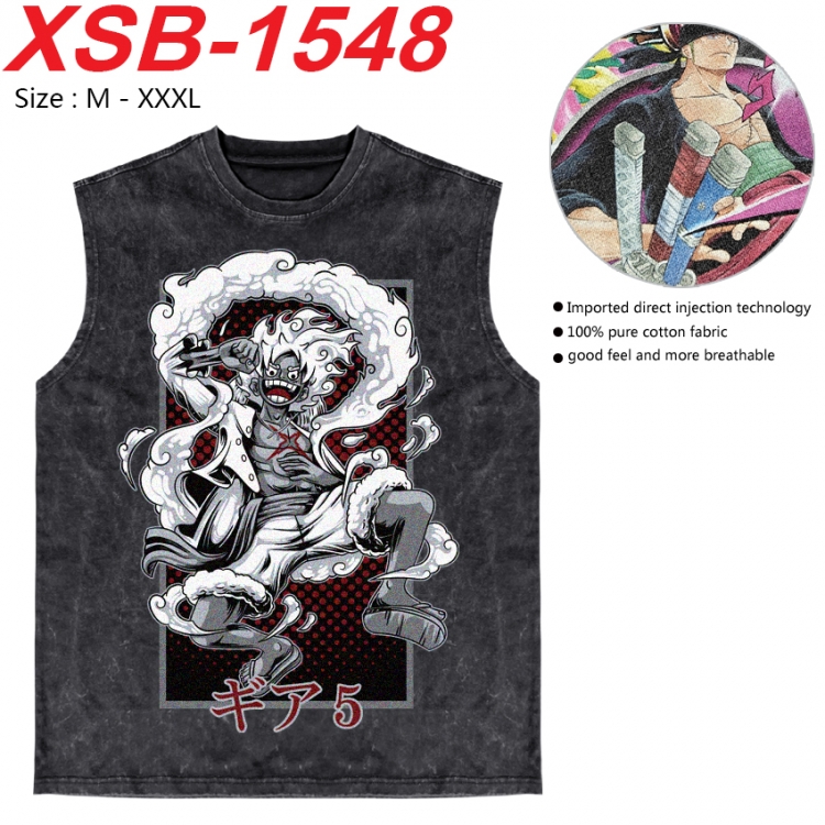 One Piece Anime pure cotton wash vest T-shirt 250g M-3XL 