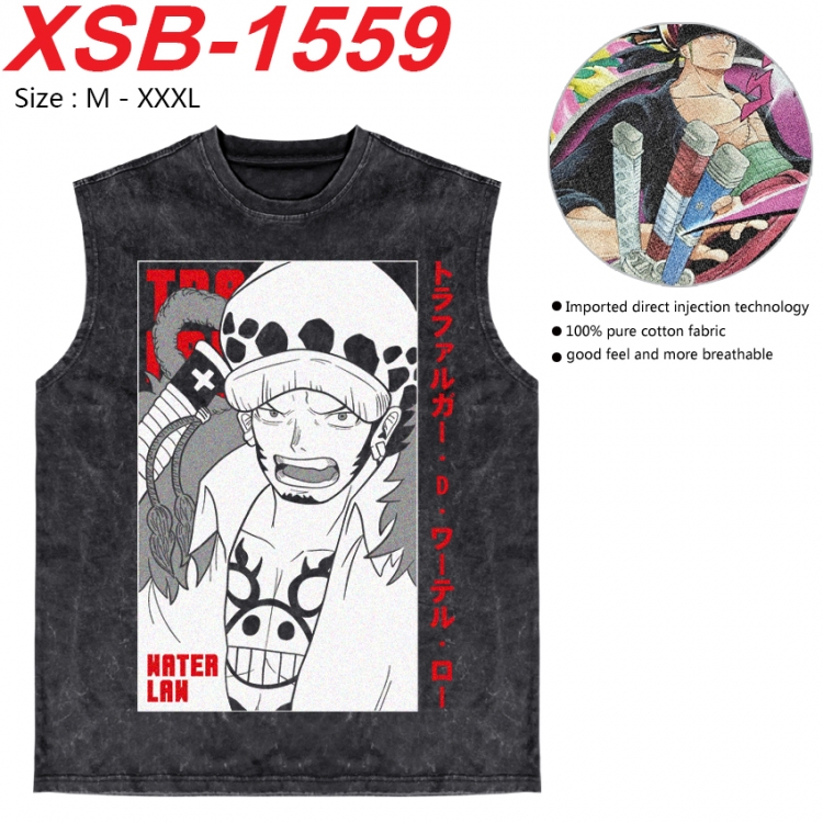 One Piece Anime pure cotton wash vest T-shirt 250g M-3XL 