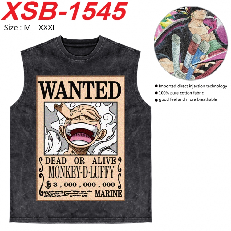 One Piece Anime pure cotton wash vest T-shirt 250g M-3XL 