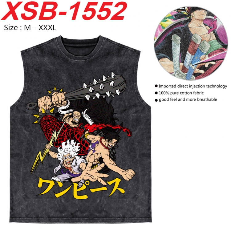 One Piece Anime pure cotton wash vest T-shirt 250g M-3XL 