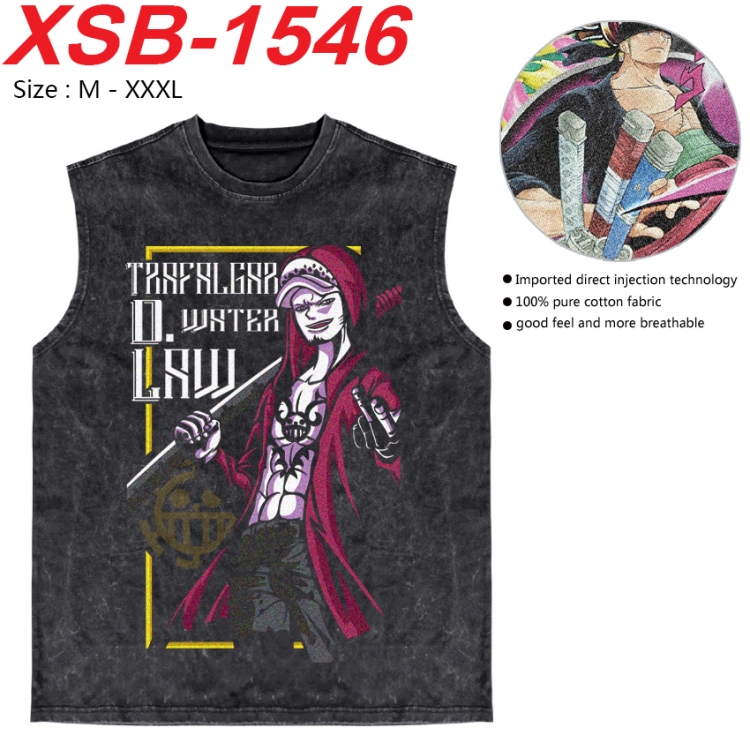 One Piece Anime pure cotton wash vest T-shirt 250g M-3XL 