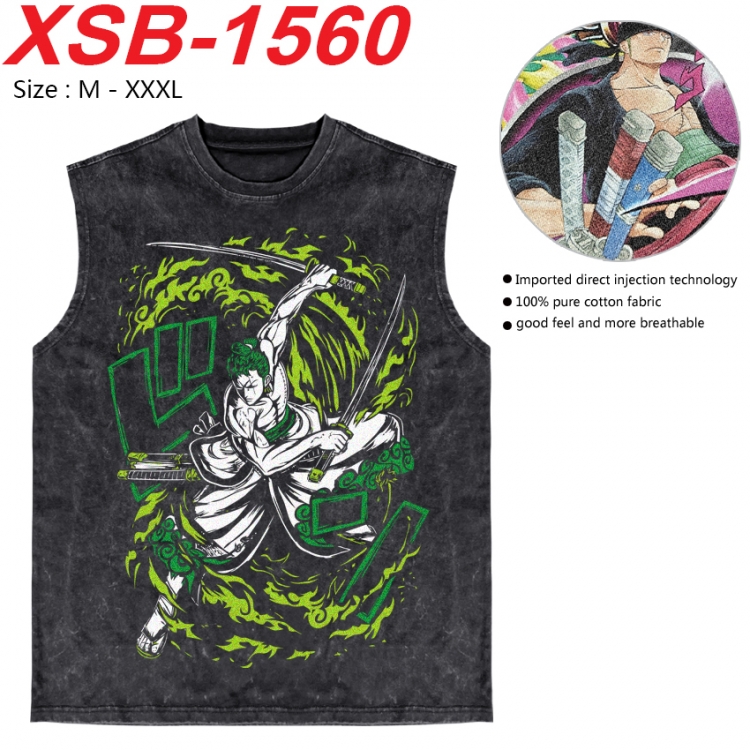 One Piece Anime pure cotton wash vest T-shirt 250g M-3XL 