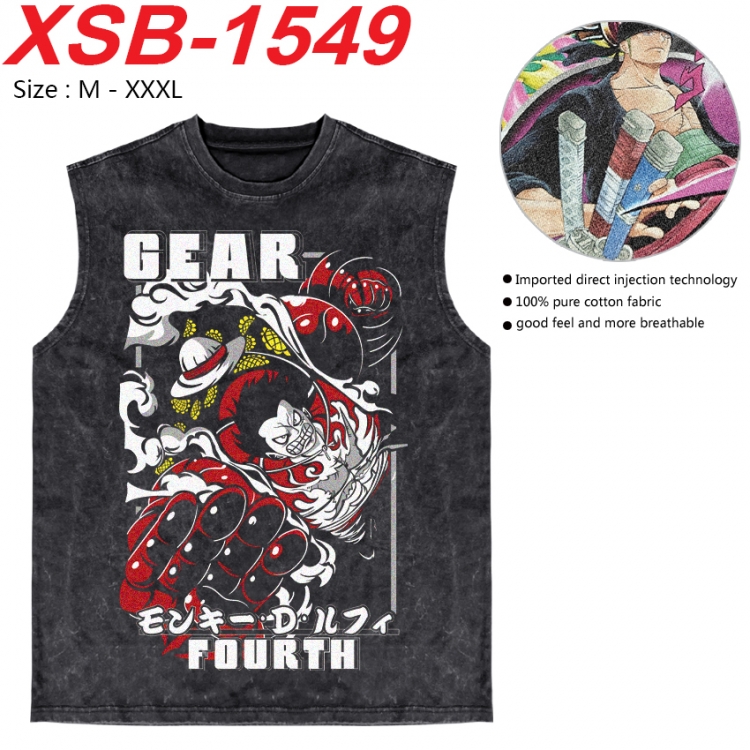 One Piece Anime pure cotton wash vest T-shirt 250g M-3XL 