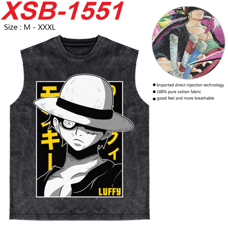 One Piece Anime pure cotton wash vest T-shirt 250g M-3XL 