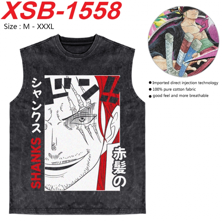 One Piece Anime pure cotton wash vest T-shirt 250g M-3XL 