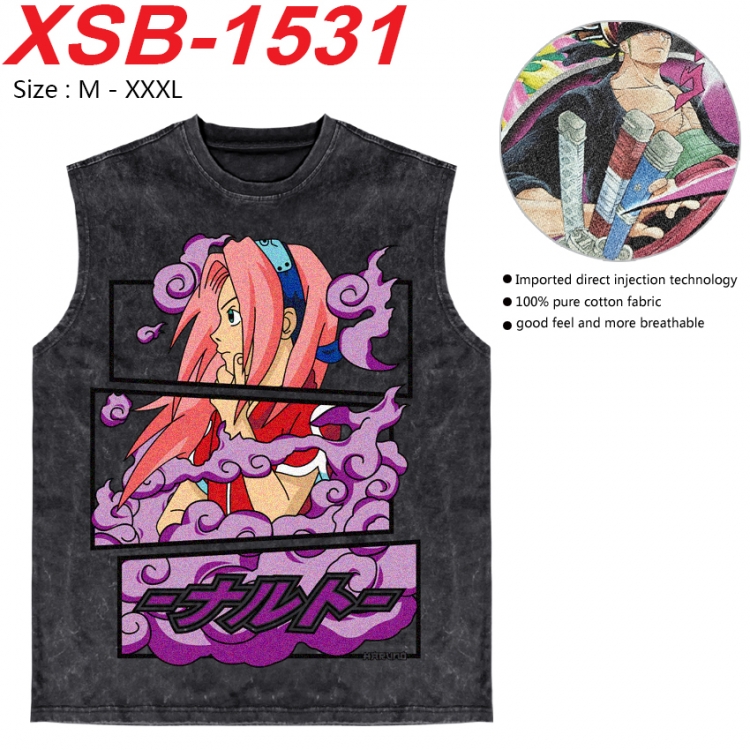 Naruto Anime pure cotton wash vest T-shirt 250g M-3XL 