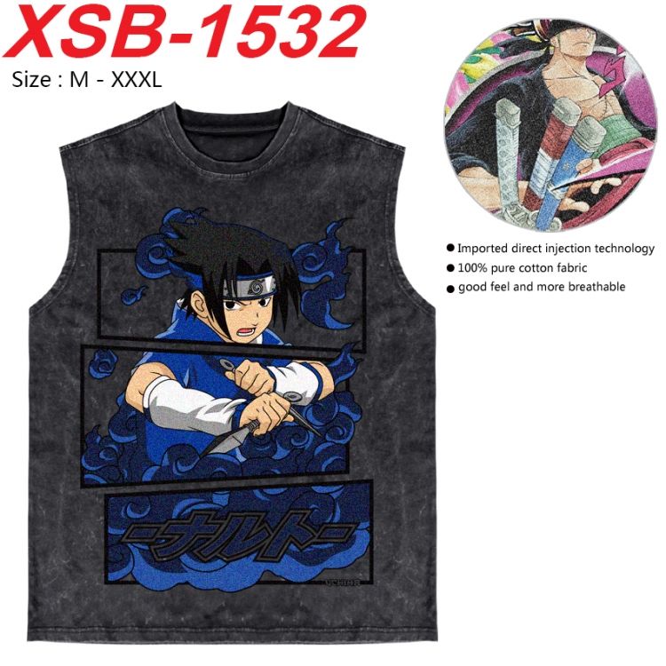 Naruto Anime pure cotton wash vest T-shirt 250g M-3XL 