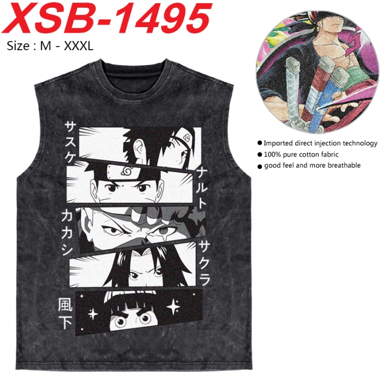 Naruto Anime pure cotton wash vest T-shirt 250g M-3XL 