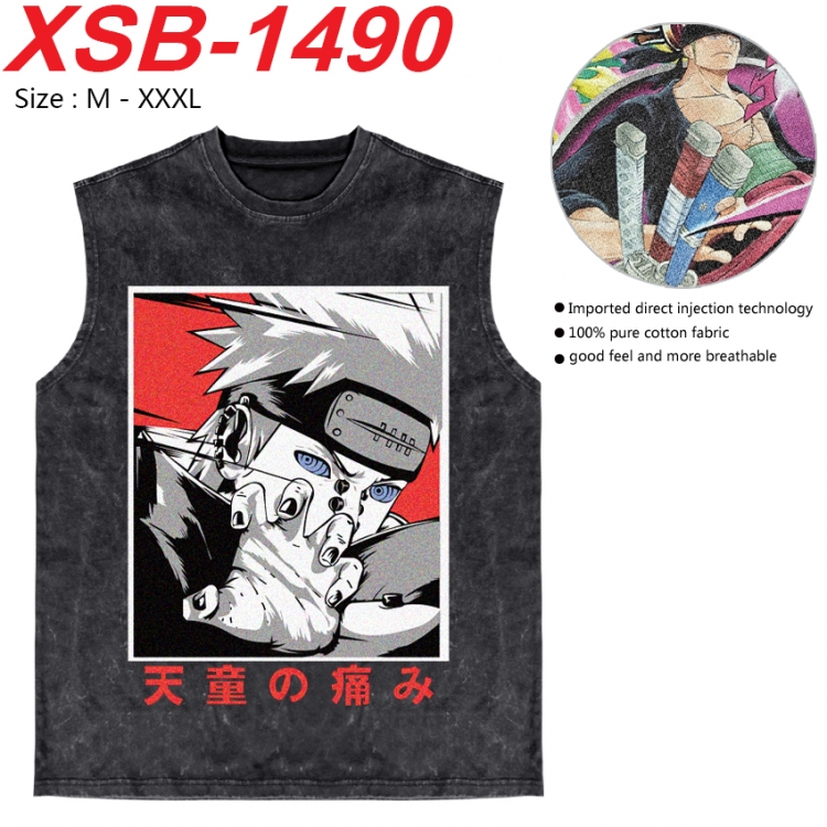 Naruto Anime pure cotton wash vest T-shirt 250g M-3XL 