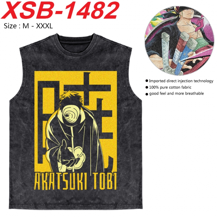 Naruto Anime pure cotton wash vest T-shirt 250g M-3XL 