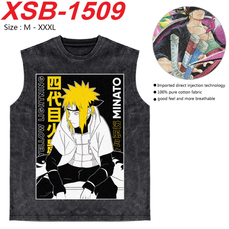 Naruto Anime pure cotton wash vest T-shirt 250g M-3XL 