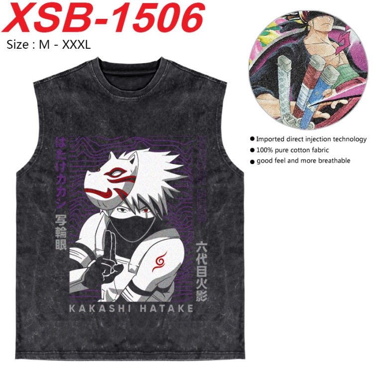 Naruto Anime pure cotton wash vest T-shirt 250g M-3XL 