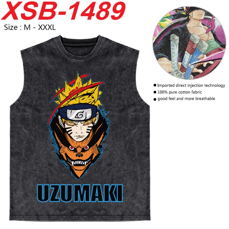 Naruto Anime pure cotton wash vest T-shirt 250g M-3XL 