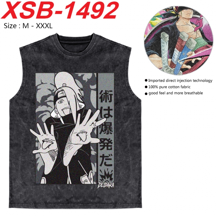 Naruto Anime pure cotton wash vest T-shirt 250g M-3XL 