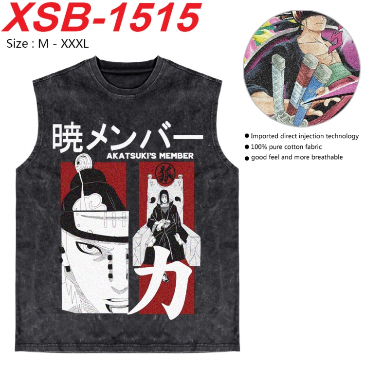 Naruto Anime pure cotton wash vest T-shirt 250g M-3XL 