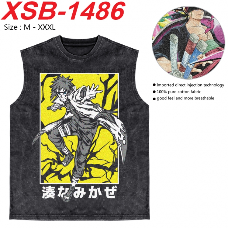 Naruto Anime pure cotton wash vest T-shirt 250g M-3XL 