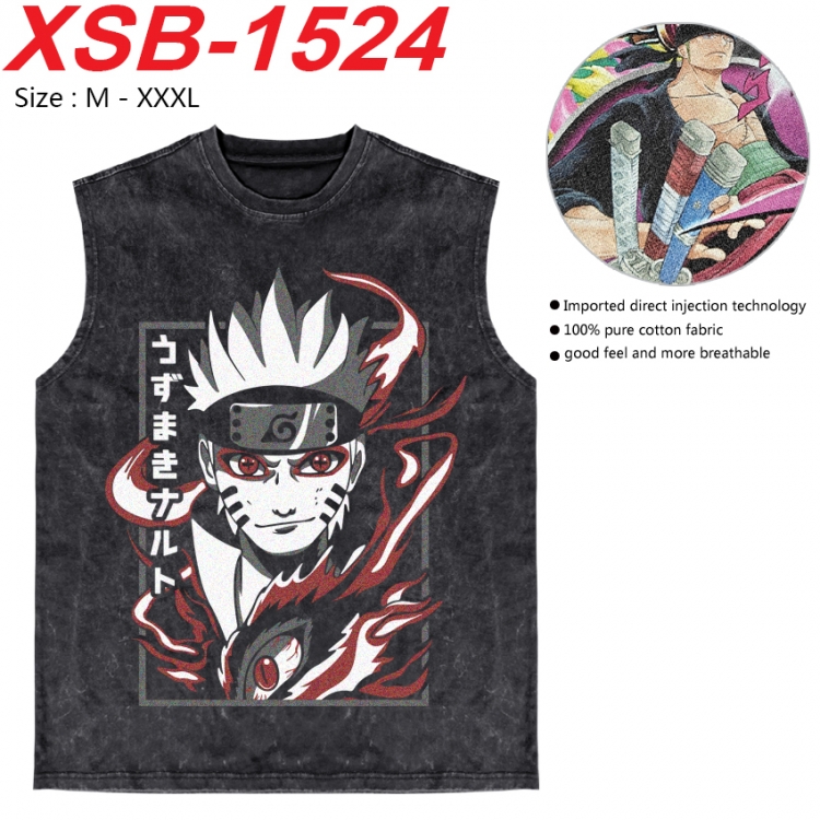 Naruto Anime pure cotton wash vest T-shirt 250g M-3XL 