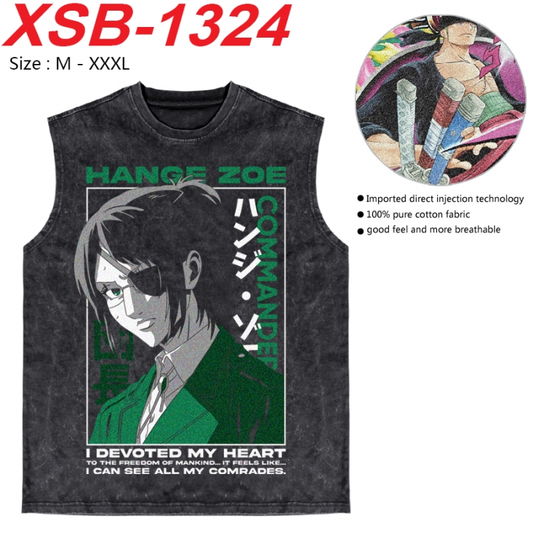 Shingeki no Kyojin Anime pure cotton wash vest T-shirt 250g M-3XL 