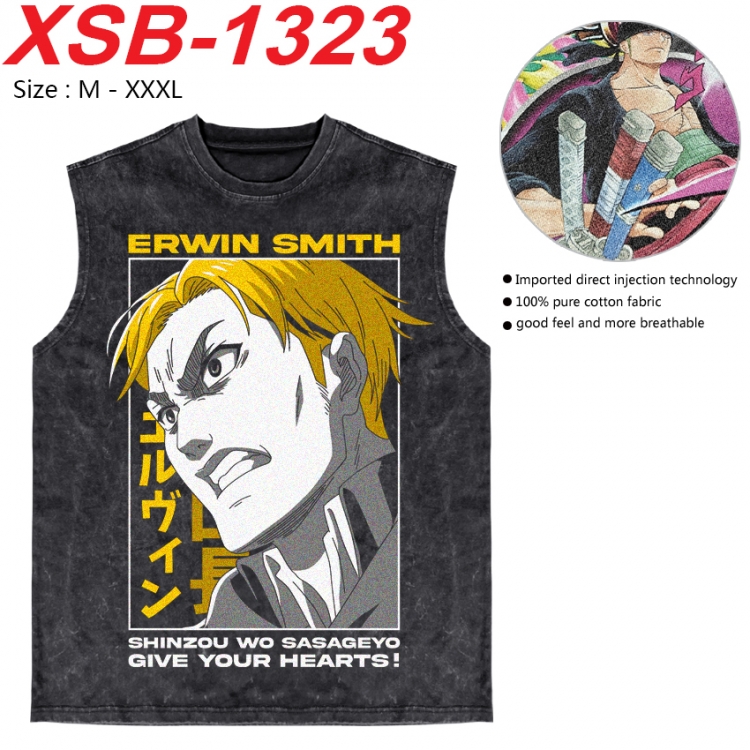 Shingeki no Kyojin Anime pure cotton wash vest T-shirt 250g M-3XL 