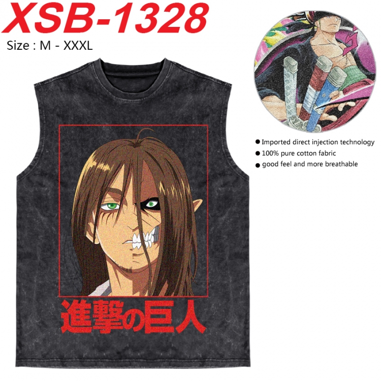 Shingeki no Kyojin Anime pure cotton wash vest T-shirt 250g M-3XL 