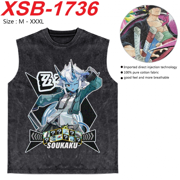 Zenless Zone Zero Anime pure cotton wash vest T-shirt 250g M-3XL  XSB-1736