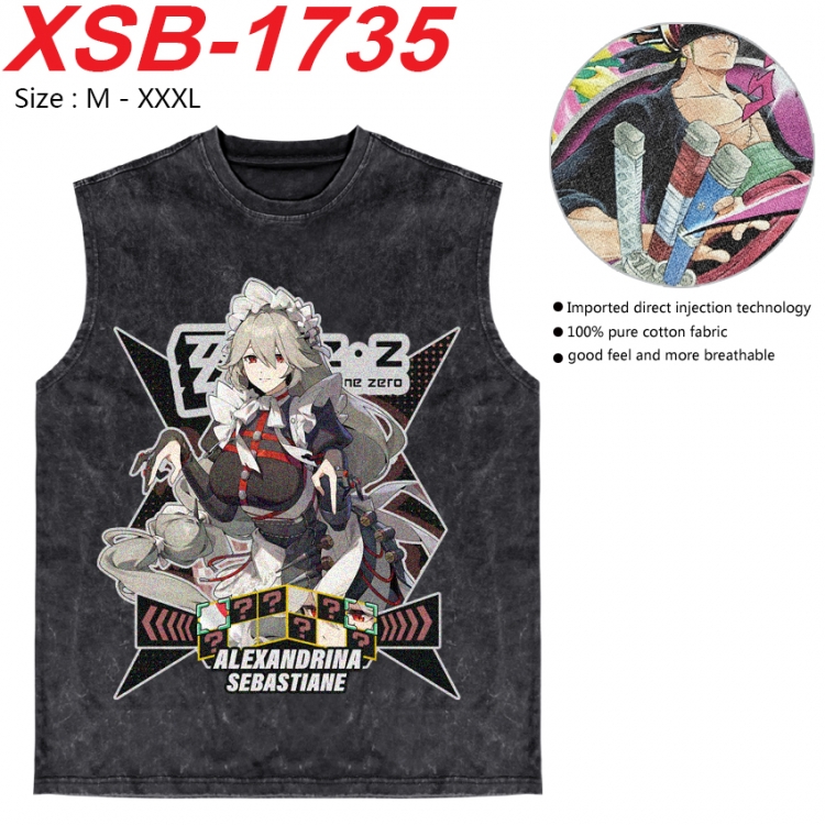 Zenless Zone Zero Anime pure cotton wash vest T-shirt 250g M-3XL  XSB-1735