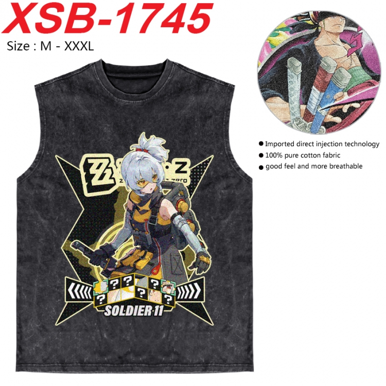 Zenless Zone Zero Anime pure cotton wash vest T-shirt 250g M-3XL  XSB-1745