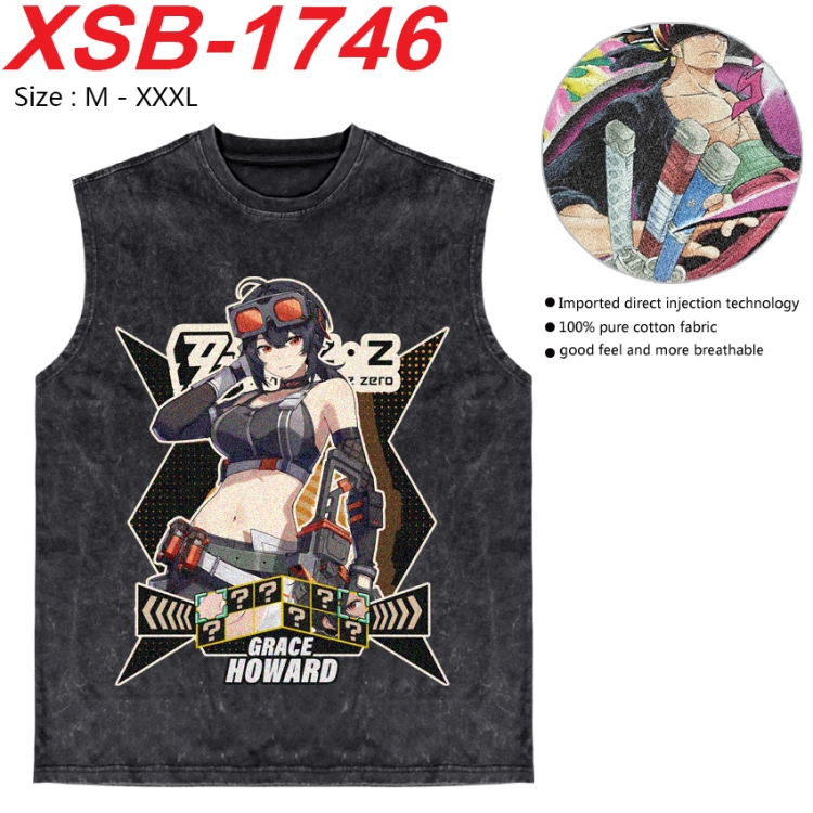 Zenless Zone Zero Anime pure cotton wash vest T-shirt 250g M-3XL  XSB-1746