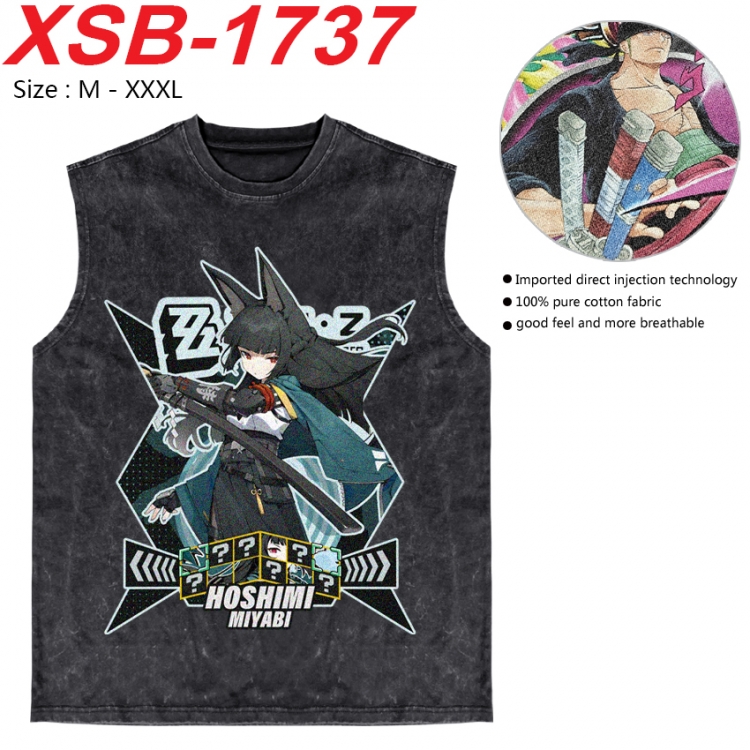 Zenless Zone Zero Anime pure cotton wash vest T-shirt 250g M-3XL   XSB-1737