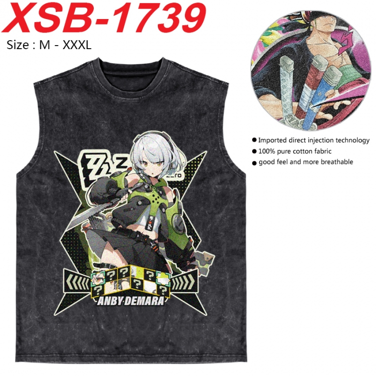 Zenless Zone Zero Anime pure cotton wash vest T-shirt 250g M-3XL  XSB-1739