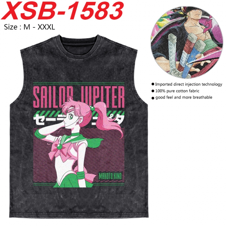 sailormoon Anime pure cotton wash vest T-shirt 250g M-3XL XSB-1583