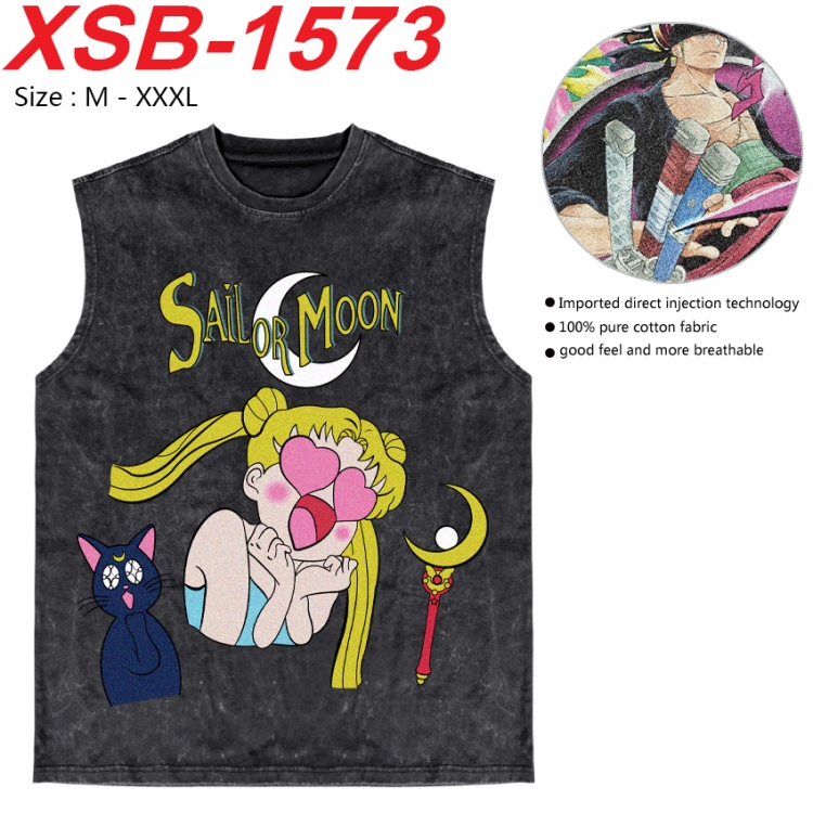 sailormoon Anime pure cotton wash vest T-shirt 250g M-3XL  XSB-1573