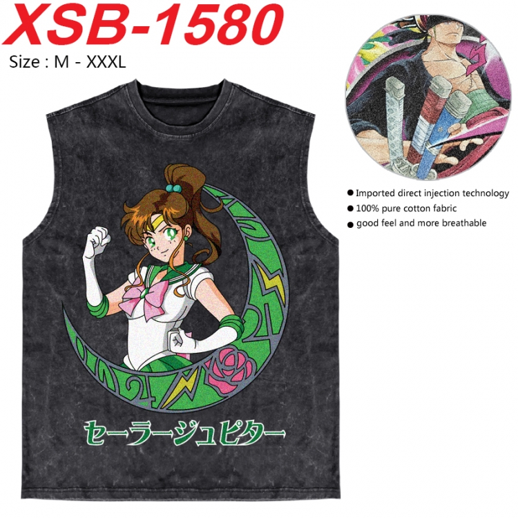 sailormoon Anime pure cotton wash vest T-shirt 250g M-3XL XSB-1580