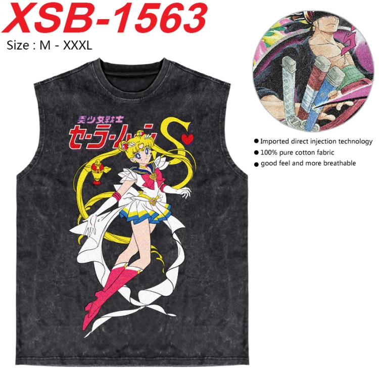 sailormoon Anime pure cotton wash vest T-shirt 250g M-3XL   XSB-1563