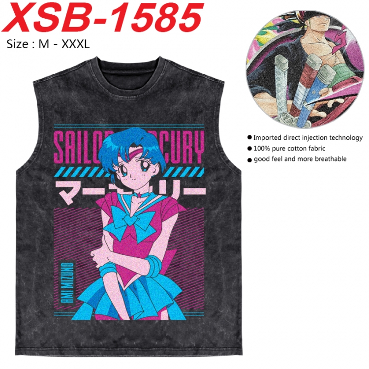 sailormoon Anime pure cotton wash vest T-shirt 250g M-3XL  XSB-1585