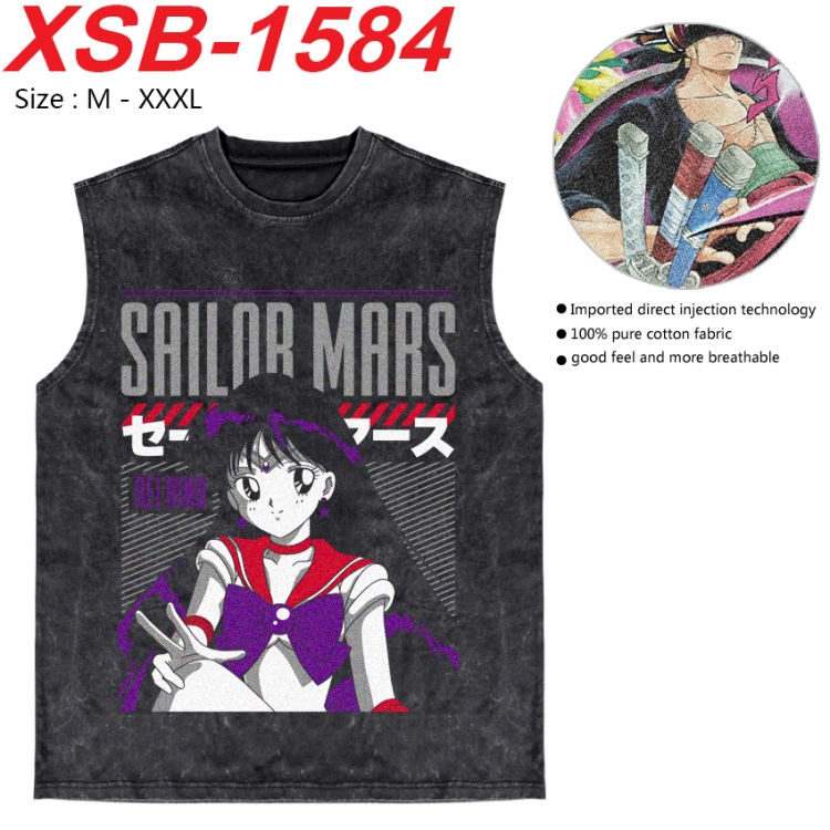 sailormoon Anime pure cotton wash vest T-shirt 250g M-3XL   XSB-1584