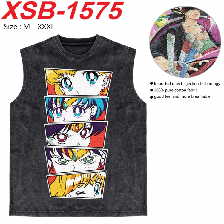 sailormoon Anime pure cotton wash vest T-shirt 250g M-3XL   XSB-1575